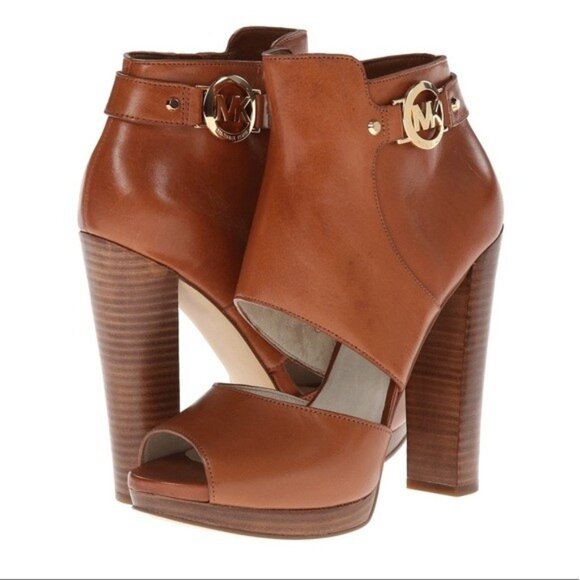 MICHAEL Michael Kors Wyatt Open Toe Heels Platform Ankle Boots Booties Sz 10 EUC - Picture 11 of 13